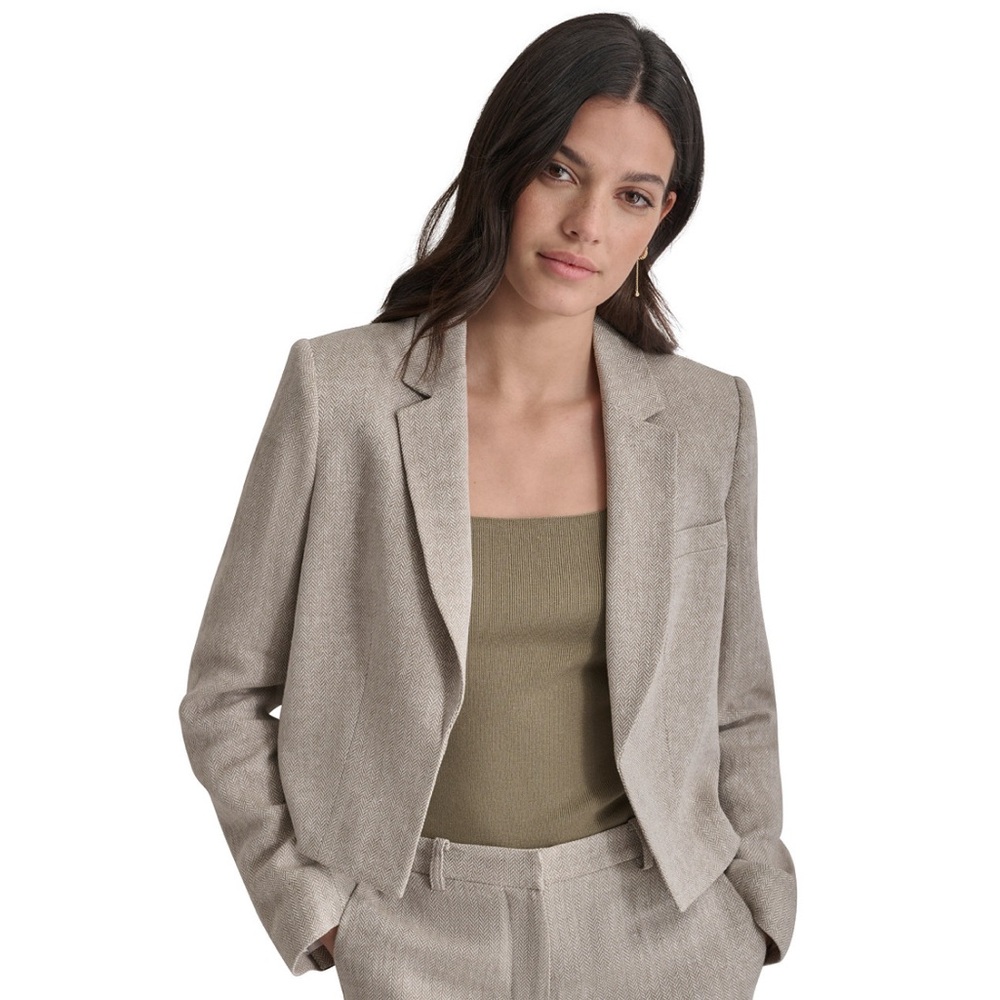 Dkny Tan Blazer Tailored Suit Jacket